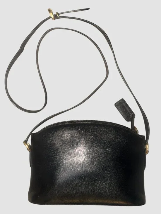 VTG Coach Madison Regis Bag 4405 Black Caviar Leather Brass Crossbody 90s Italy - Picture 4 of 8